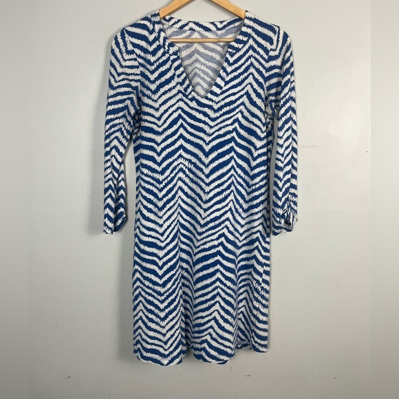 Lilly Pulitzer Rossmore Midi T-Shirt Dress Blue Stripe Zebron, Size small - Picture 3 of 10